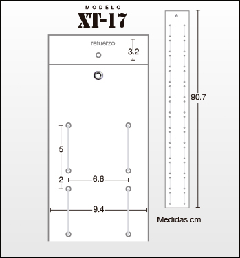 XT26 Tira exhibidora caple 12 tirantes elásticos 