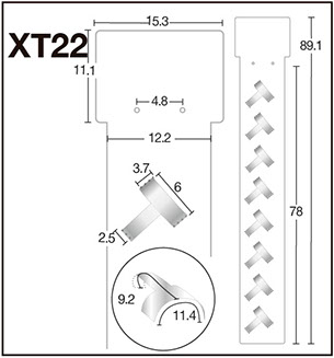 XT22 Tira de impulso caple PVC 8 canastillas  copete digital