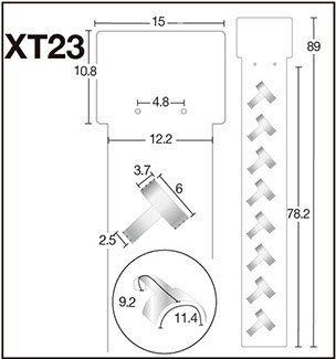 XT23 Tira de impulso caple PVC 8 canastillas impresión offset 