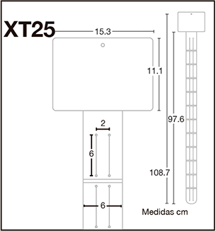 XT25 Tira de impilso de PVC 12 ranuras copete digital