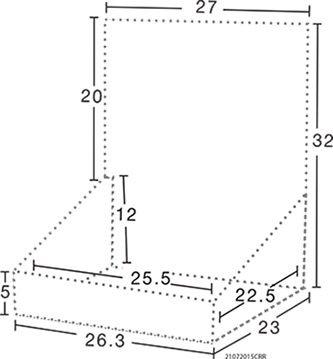 Exxhibidor de cartón modelo XM3. Fabricado en microcorrugado blanco con superficie caple. Diseño de ensamble de fácil armado