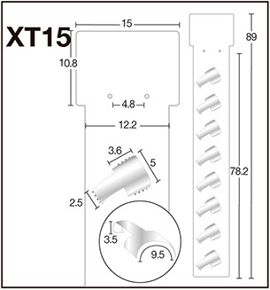 Holder combinado. Tira de caple de 22 pts y canastillas de PVC cristal. una excelente presentación para exhibir su producto