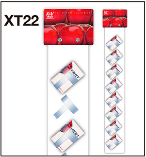 Exhibidor colgador con 8 canstillas de PVC cristal