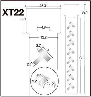 XT22 Tira de impulso caple PVC 8 canastillas  copete digital