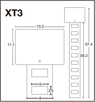 Esta Tira de impulso, está fabricada con caple blanco de 14 pts. 10 ventanas copete digital 15 x 67.3 cm